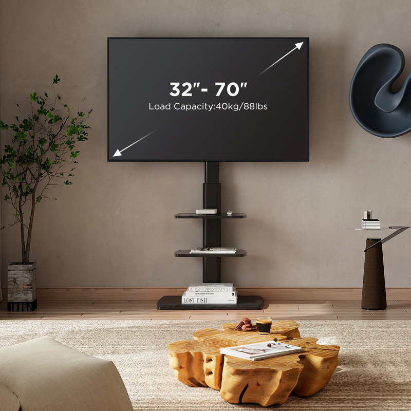 Support pour écrans multiples de 33 à 50 po avec tablettes E Series Fitueyes, Noir