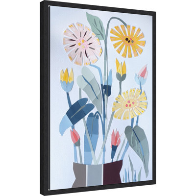 Impression sur toile encadrée "Floral Collage Daisies" par Annick