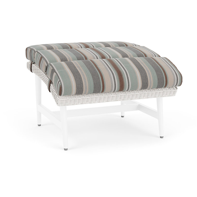 Cascade Outdoor Ottoman, Lima Heron, White