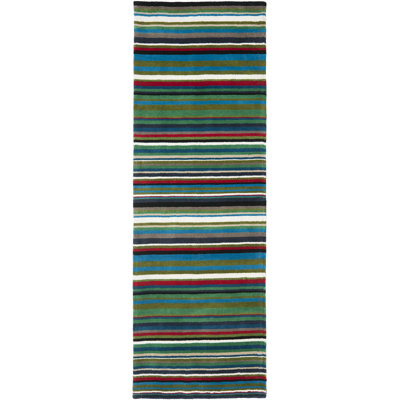 Rodeo Drive Drive Hand Tufted Wool Pile Striped Rug