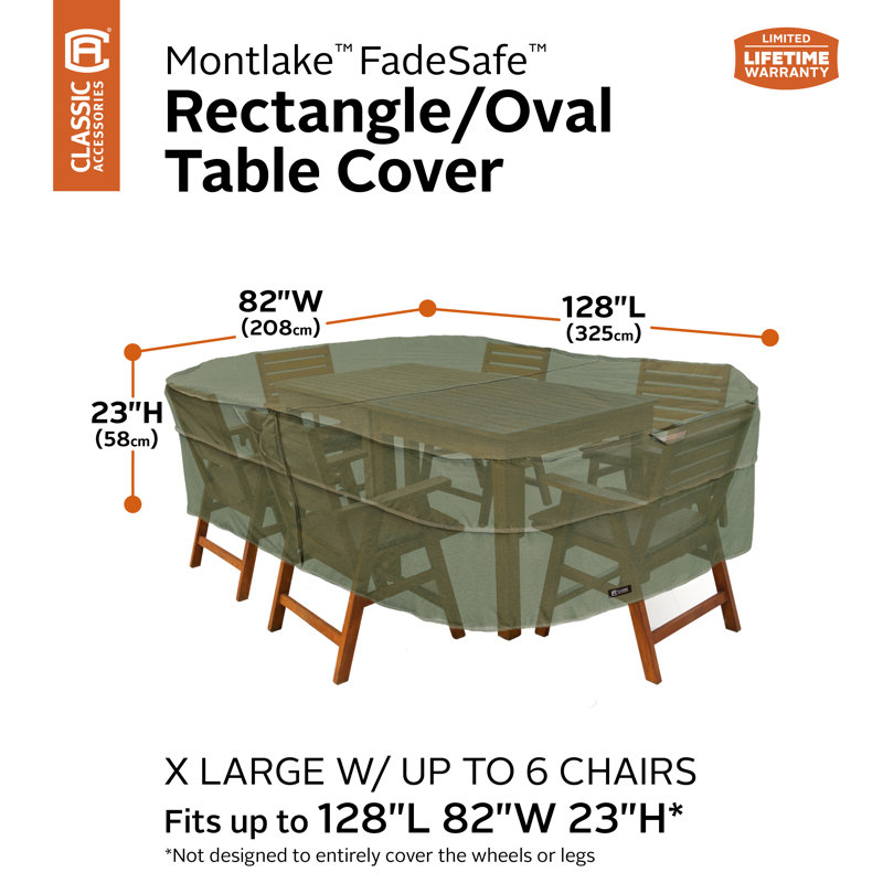 Ayvion Outdoor Patio Dining Set Cover, 23" H x 128" W x 82" D
