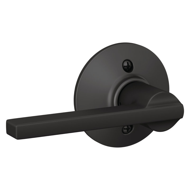 Latitude Lever Hall and Closet Lock, Matte Black