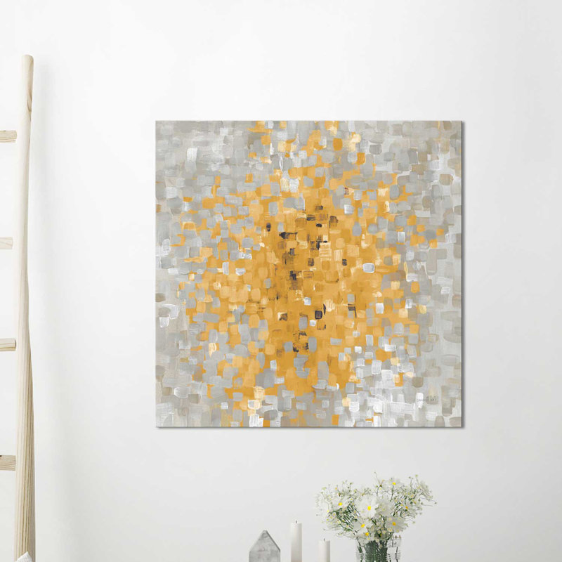 «Summer Blocks with Gray», reproduction de peinture acrylique sur toile, H 36 po x l 36 po x P 1,5 po, Toile tendue