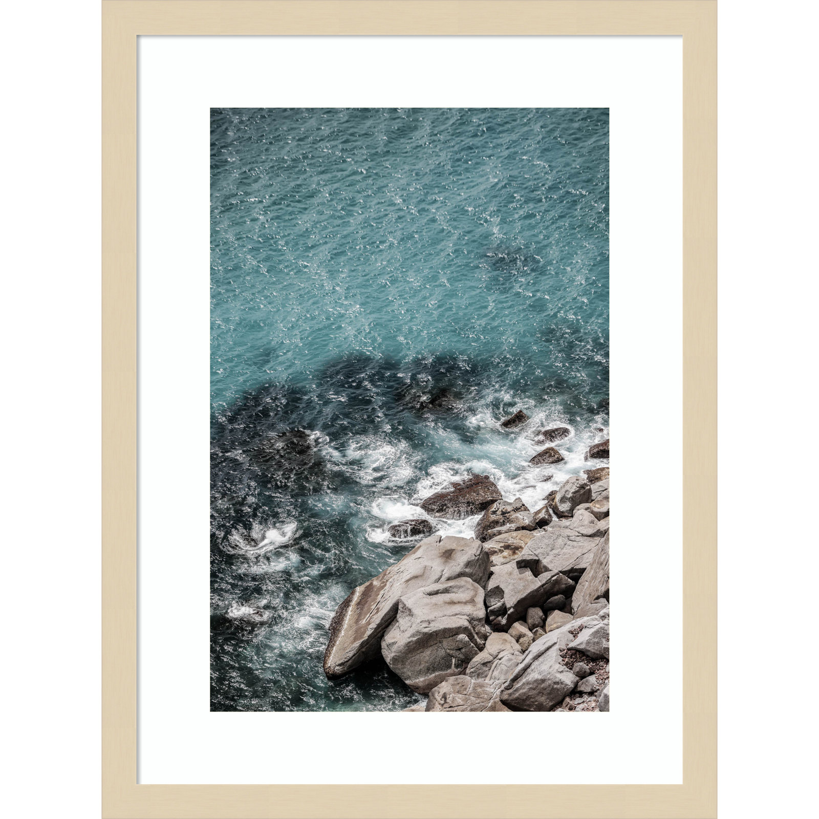 Pacetti "Aqua Sea Shores" Print, 21" H x 16" W, Brown