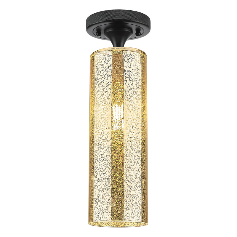 Plafonnier encastré 1 lumière Crown Point, Noir mat, H 12 po x l 3,88 po x P 3,88 po, Mercure