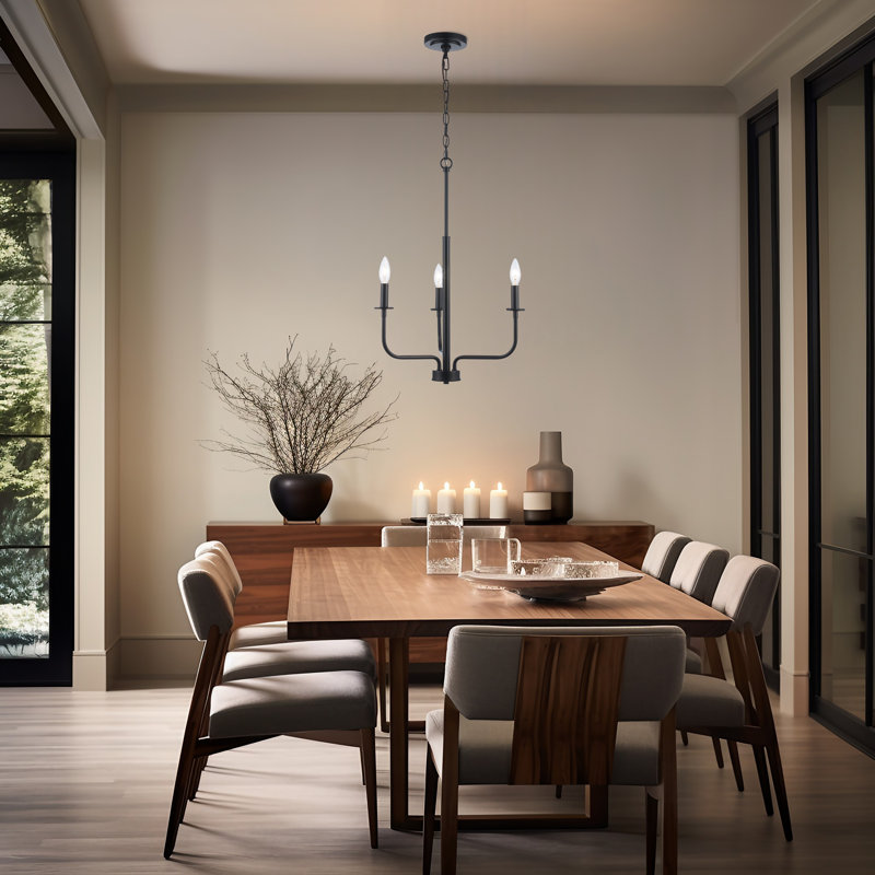 Popem - Light Candle Style Pendant, 78" H x 18" W x 18" D, 3, Black