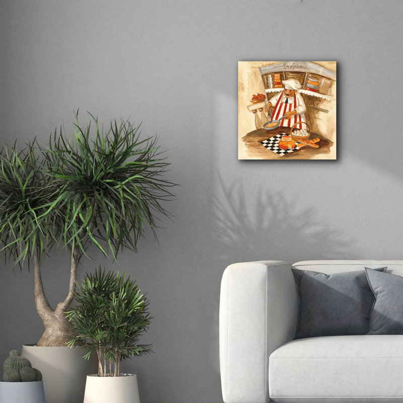 «Creperie» par Silvia Vassileva, art mural sur toile, H 18 po x l 18 po x P 0,75 po