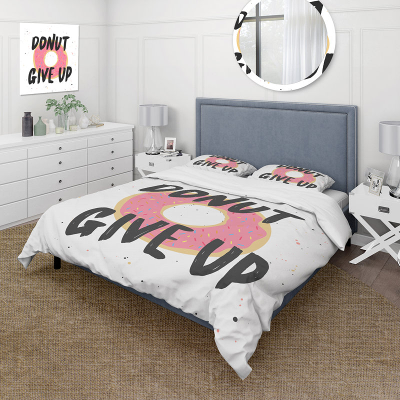 Ensemble de housse de couette en microfibre rose / beige / noir, Housse de couette simple + 1 taie décorative stan