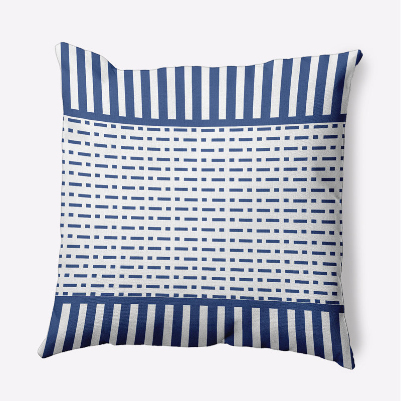 Coussin décoratif réversible Stripe A Balance, Bleu marine nautique rayé, H 16 po x l 16 po
