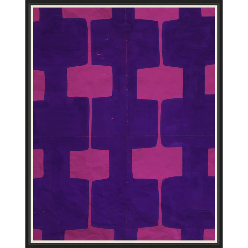 Fuschia Print, 54" H x 43" W x 1.25" D, Black Framed