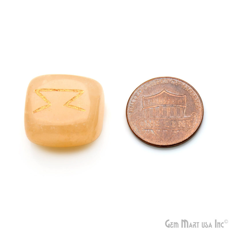 Carved Stone Accent Set, Zen Stone Décor, Yellow Agate Tumbled Gemtones, 25 Pcs, Small (3 to 5 OZ)