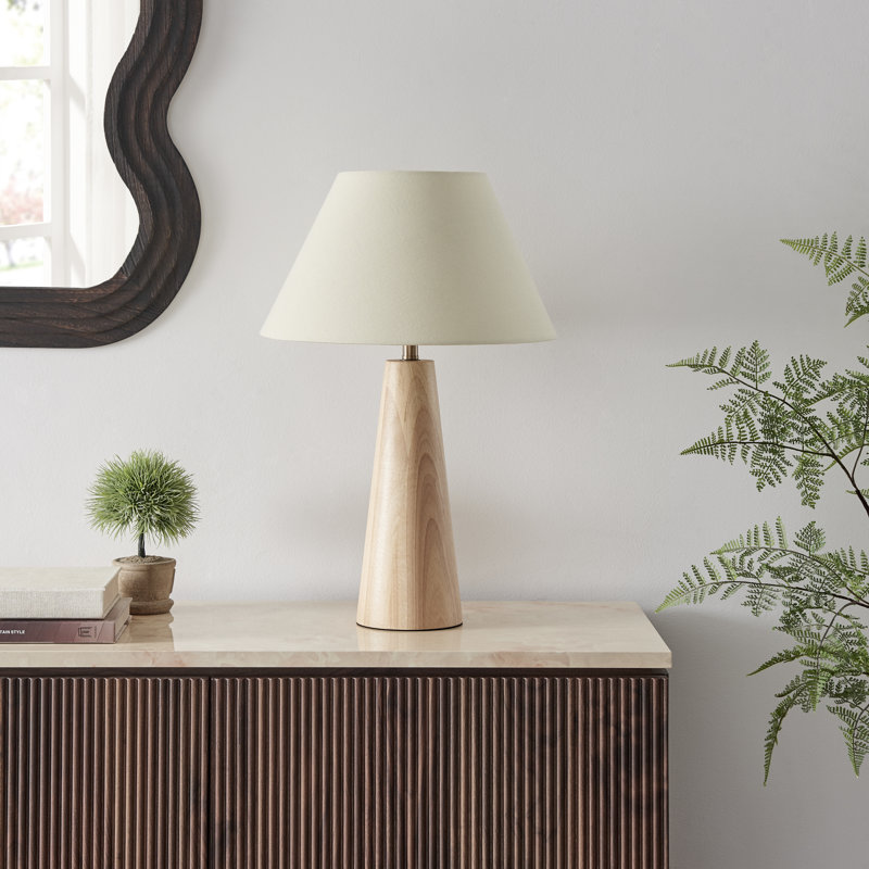 Conny Tapered Wooden Table Lamp - Elegant Simple Design