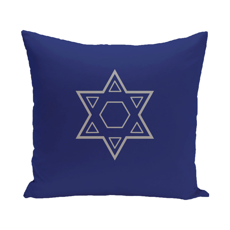 Reversible Throw Pillow, 16'' H x 16'' W, Blue/Gray