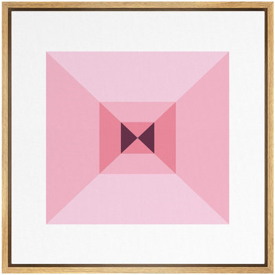 " 3D Optical Illusion Pink Geometric Squares Abstract Shapes Minimalism Alternative Dramatic Dark "