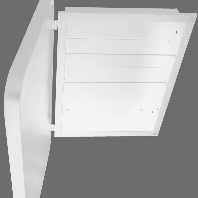 White Metal Medicine Cabinet with Mirror and Adjustable Shelves