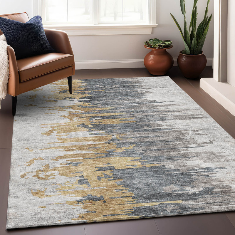 Tapis ivoire Prisco lavable à la machine de qualité supérieure, Rectangle 10 pi x 14 pi