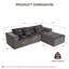 Canapé modulaire en forme de L de 101 po, canapé Cloud à 3 places confortable, tissu velours côtelé, avec repose-pieds mobile, combinaison de bricolage libre, convient au salon, à la chambre à coucher et à l’appartement (gris)-131519132
