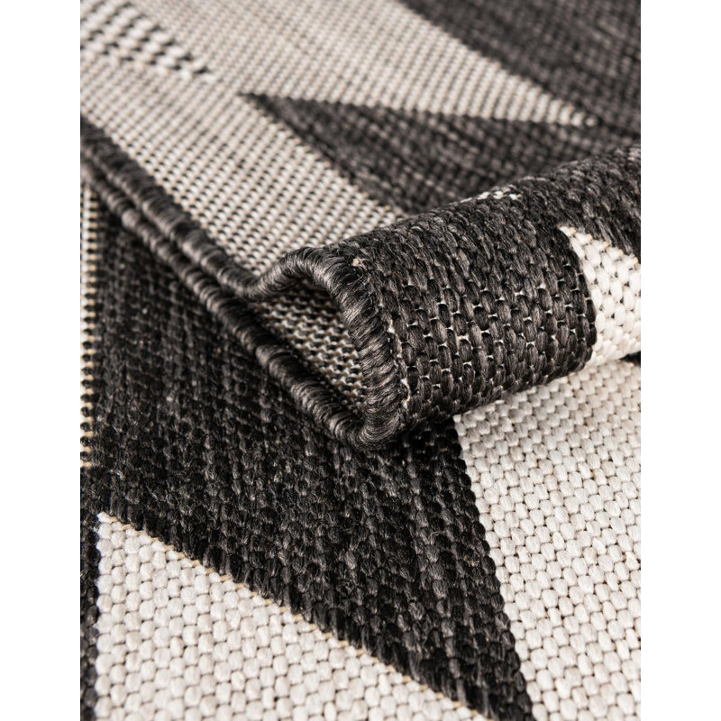 Tapis noir Aucun Nykeia, Carré 7 pi 10 po