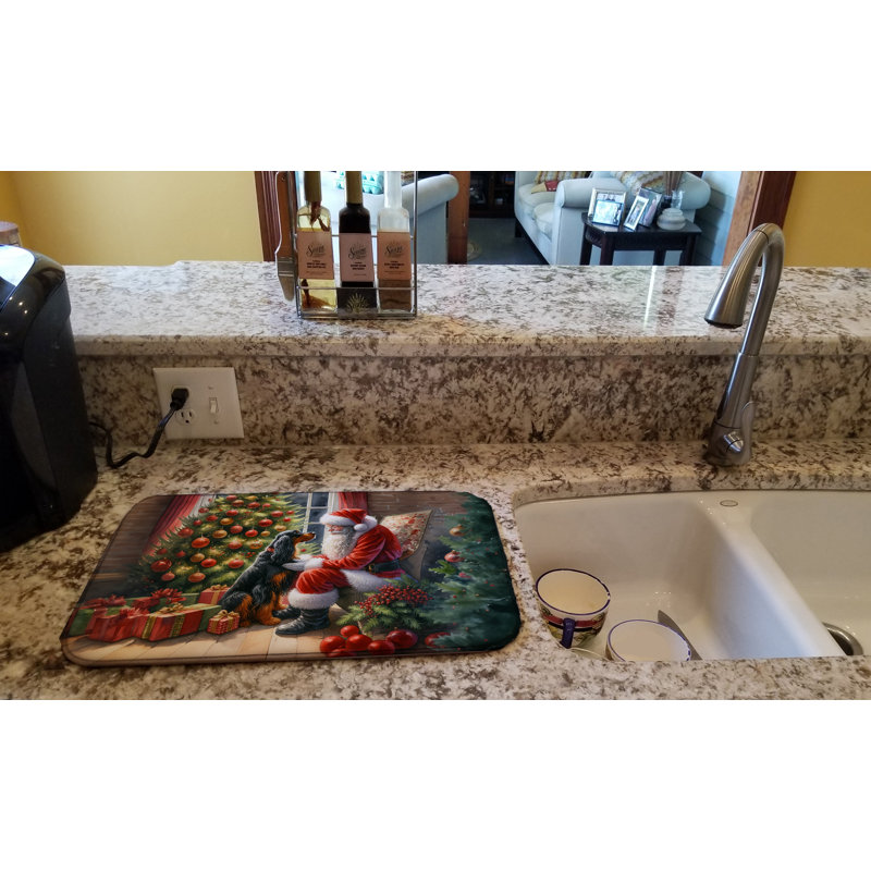 Tapis de séchage Gordon Setter and Santa Claus