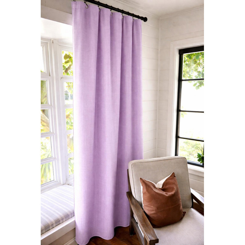 Paire de rideaux en coton mauve Lila, L 50 po x L 90 po, Lila mauve