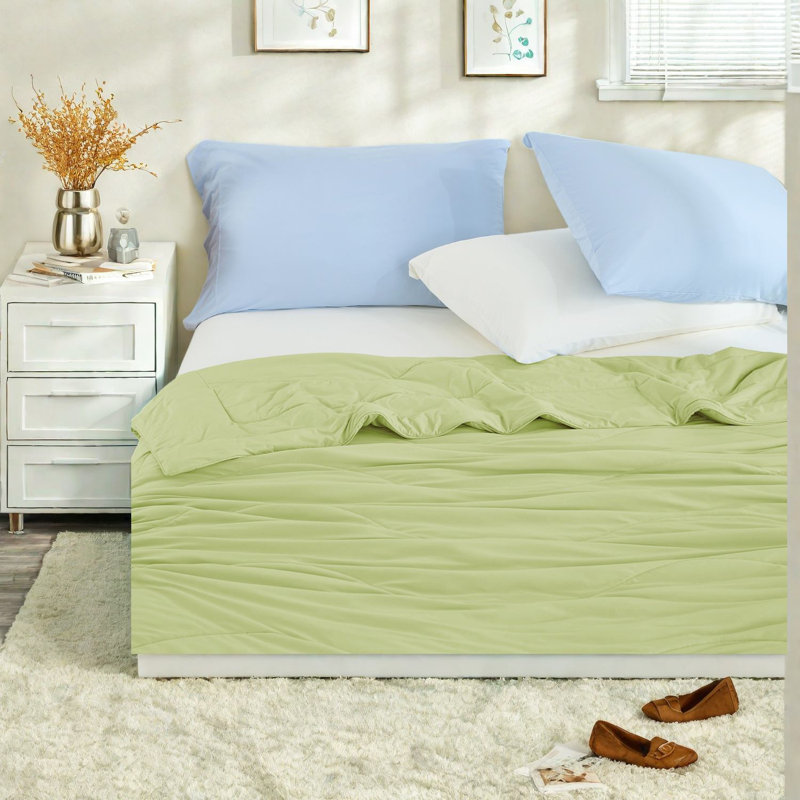 Ensembles de literie Cooling Sage, édredon en nylon léger 90 po x 90 po, conception confortable toutes saisons