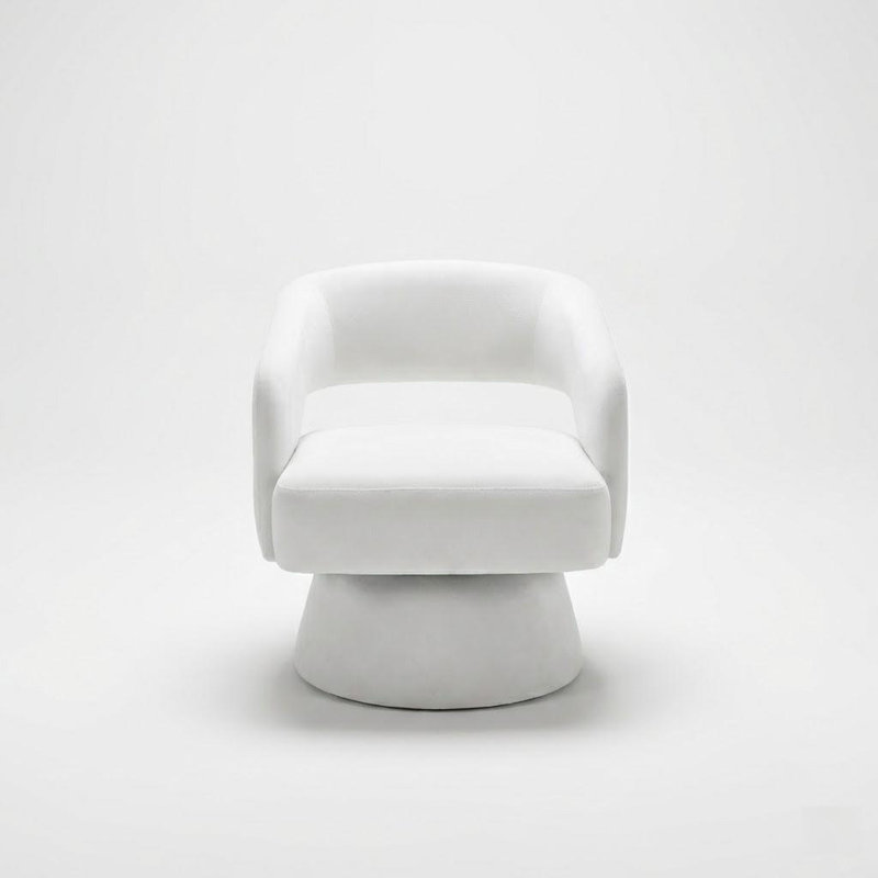 Fauteuil d'appoint pivotant en velours Modern, Beige
