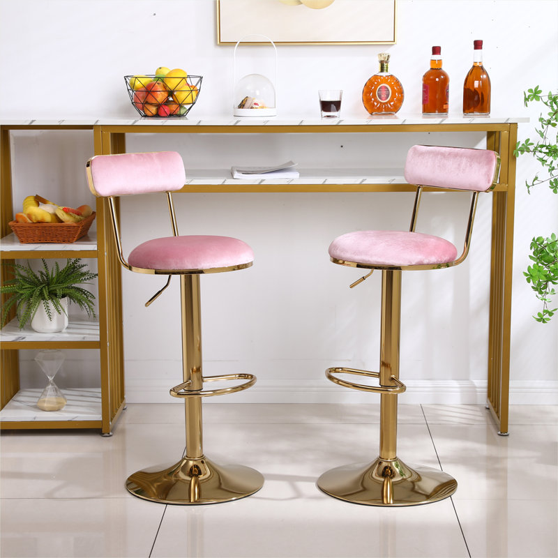 Tabouret pivotant à hauteur réglable, Rose