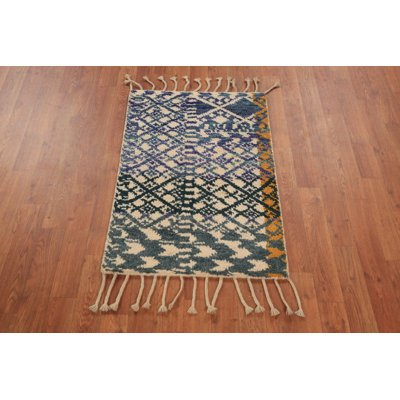 Handmade Moroccan Indian Rug 2x3