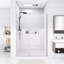 Porte de douche à pivot 50 x 54 po x H 74 po | Ouvert à l'extérieur | Arrêt à 105 degrés | Verre trempé 5/16 po | Nickel brossé-124815085