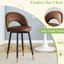 Of 2 360° Rotating Bar Chairs In Brown - Fabric With Black Metal Stand. Thoughtful Design For Comfortable Interaction Ideal Office And Terrace