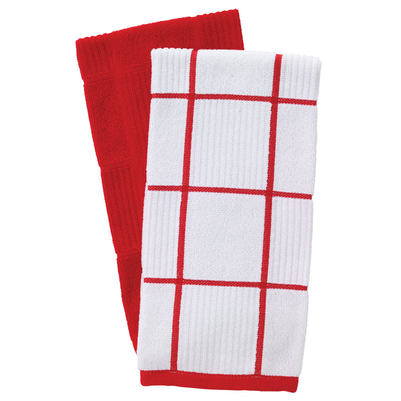 T-fal Parquet Kitchen Towel, Red