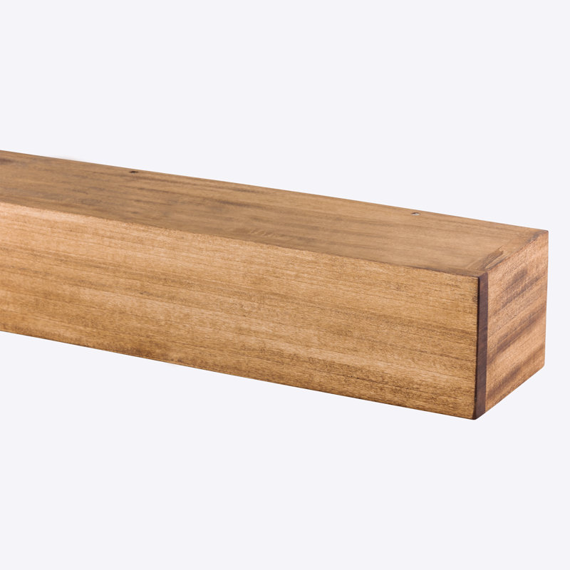 60" Aged Oak Poplar Hollow Farmhouse Fireplace Mantel Shelf