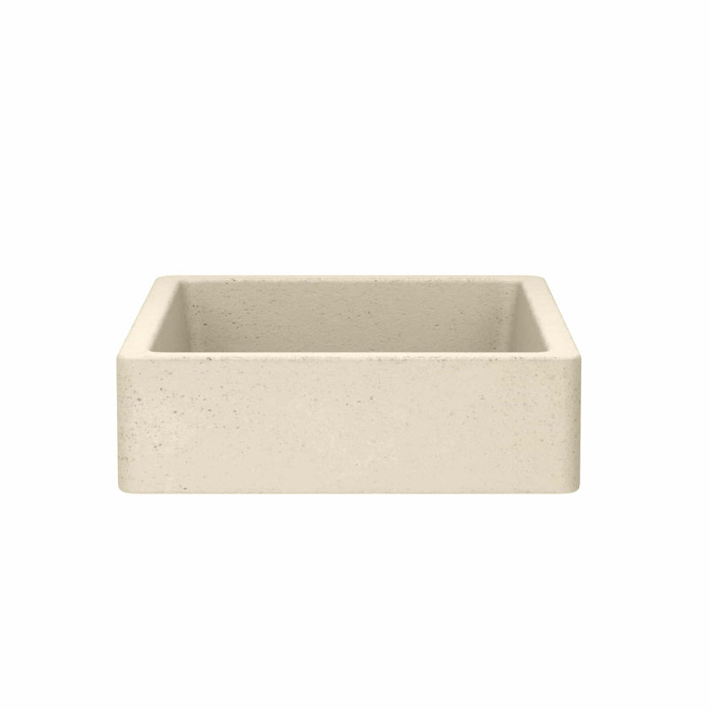 Nipomo Stone Handmade Rectangular Undermount Bathroom Sink, Sand
