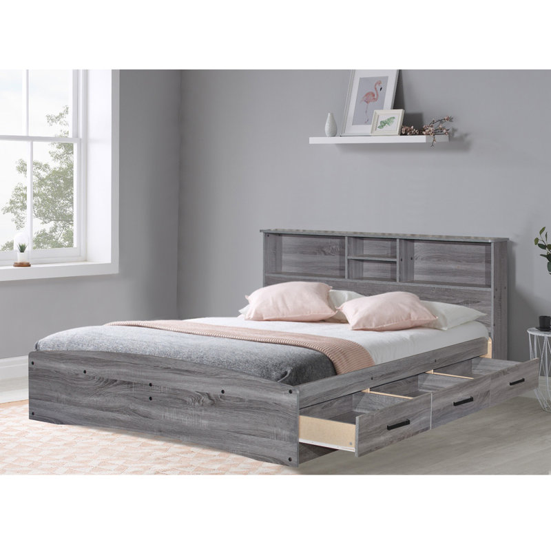 Signorelli Bookcase Storage Bed, Full / Double, Gray
