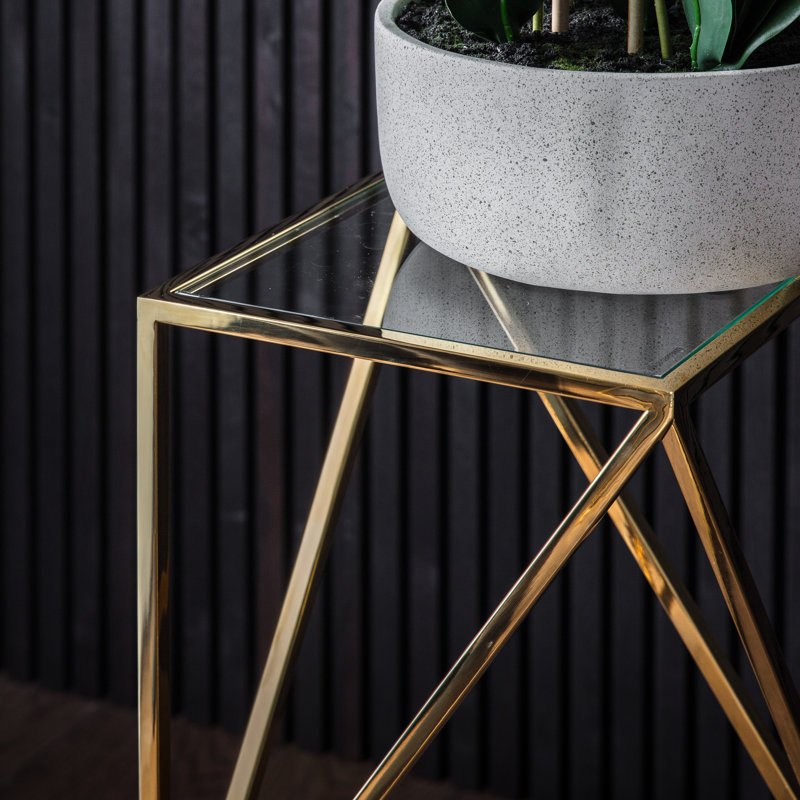 Bonaparte Glass Top Frame End Table
