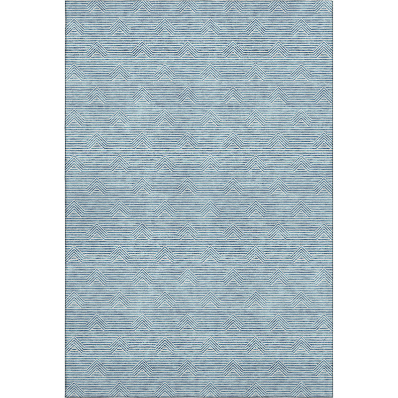 Premium Machine Washable Prisco Teal Rug, Rectangle 5' x 7'6"