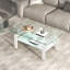 Table basse de salon en verre trempé transparent, 2 couches-125538014-125538012