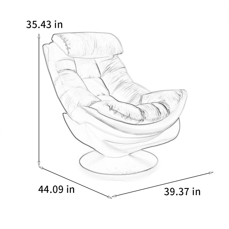 Fauteuil inclinable rotatif de luxe ergonomique, Brun