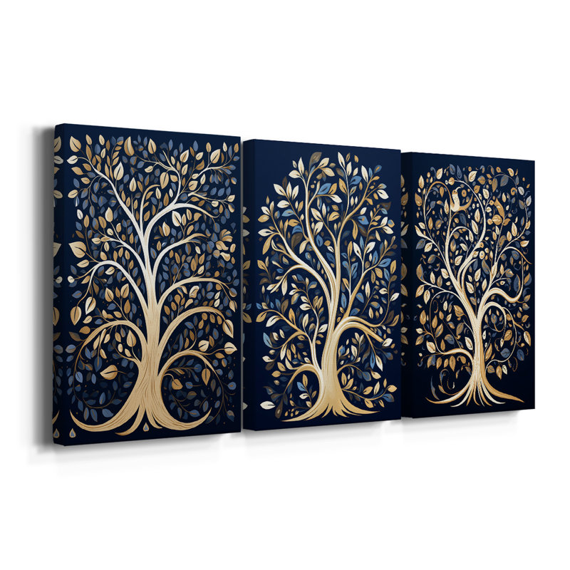Lanscape Study Series XXIX - Ensemble de 3 toiles tendues avec châssis - Prêt à être accroché, H 60 po x l 40 po