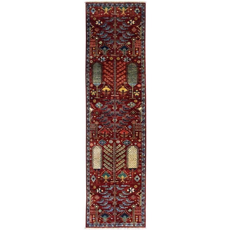 Tapis unique nouvel âge Bakshish Willow 2 pi 8 po x 9 pi 10 po en rouille / bleu / ivoire / vert