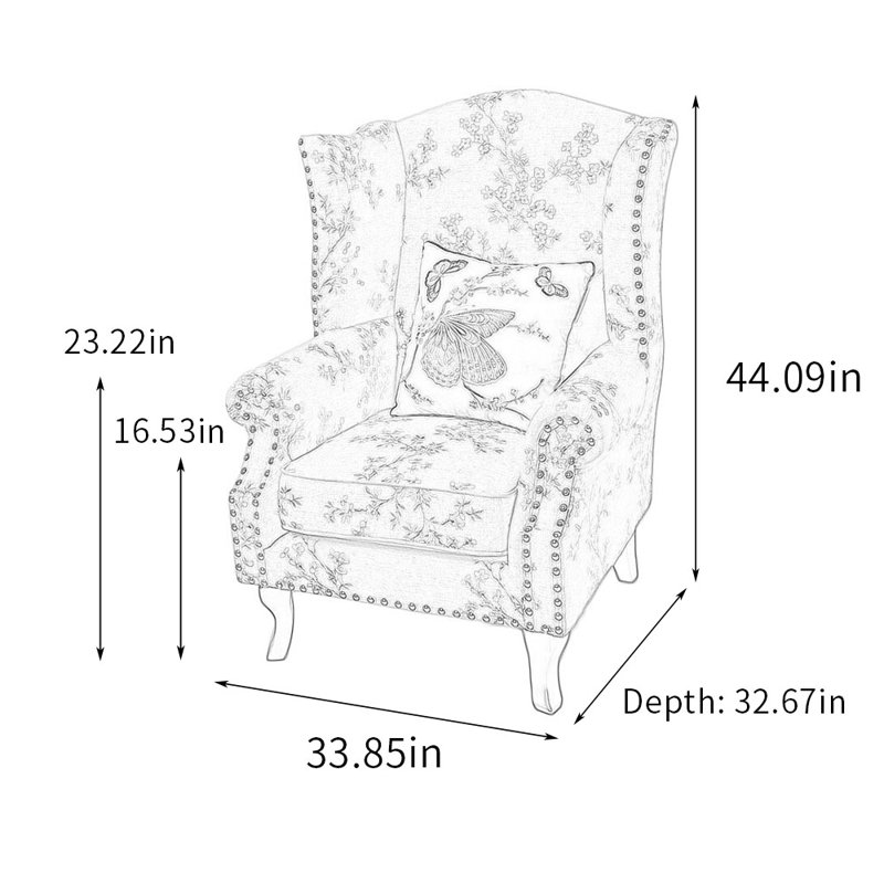 Fauteuil inclinable brodé, Mélange de polyester bleu foncé