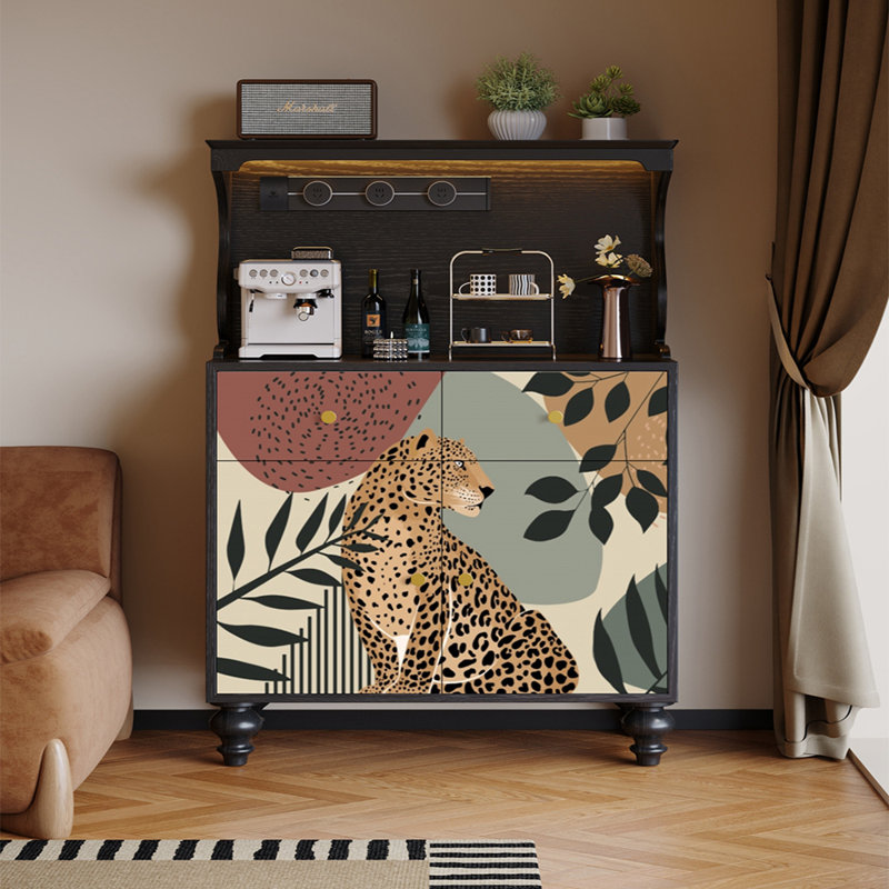 Buffet en bois massif de style rétro français