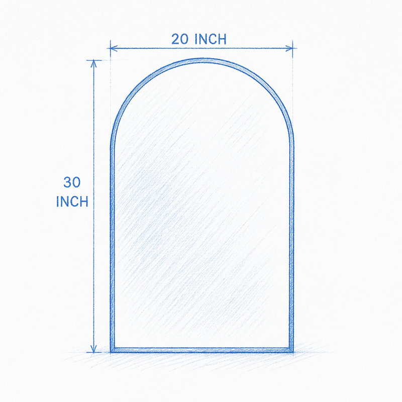 Miroir mural pour salle de bain, 20 x 30 po, Noir