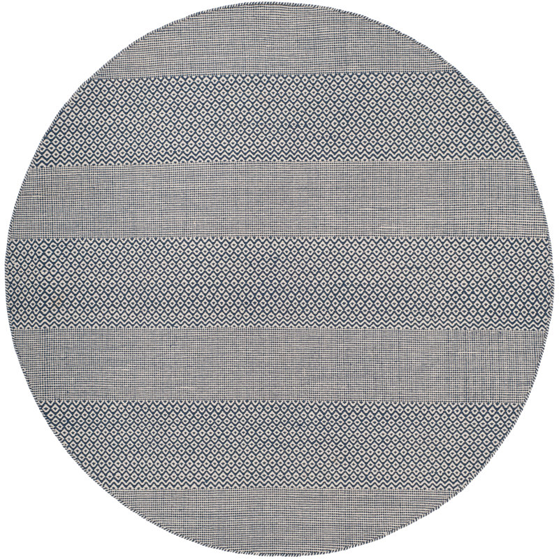 Annia Hand Woven Cotton Striped Rug, Round 6'
