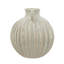 Decorative Round Ceramic Flower Vase with Small Handles and Textured Motif - 9" x 9" x 10" - Gold