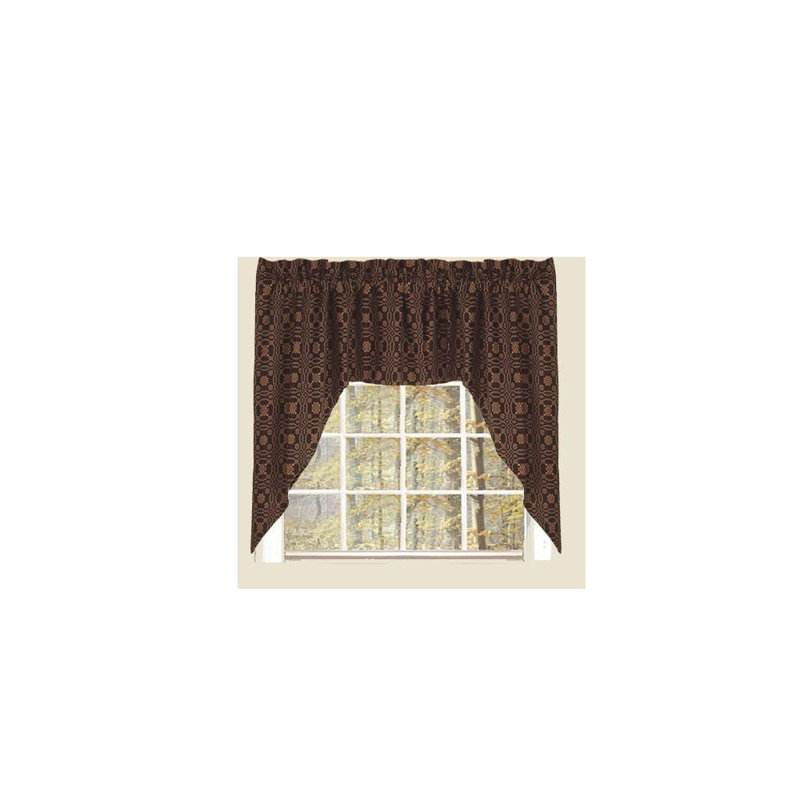 Cotton Geometric Swag Window Valance