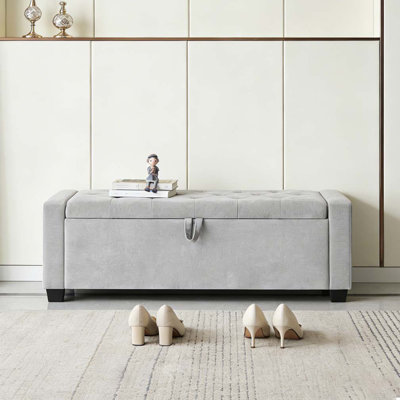 Repose-pieds 48 po avec rangement, banc de rangement pour repose-pieds