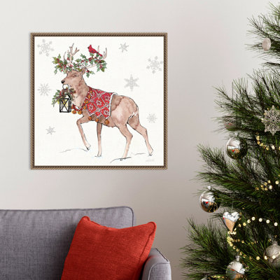 Signs of the Season V Full Deer by Anne Tavoletti Framed Canvas Wall Art Print