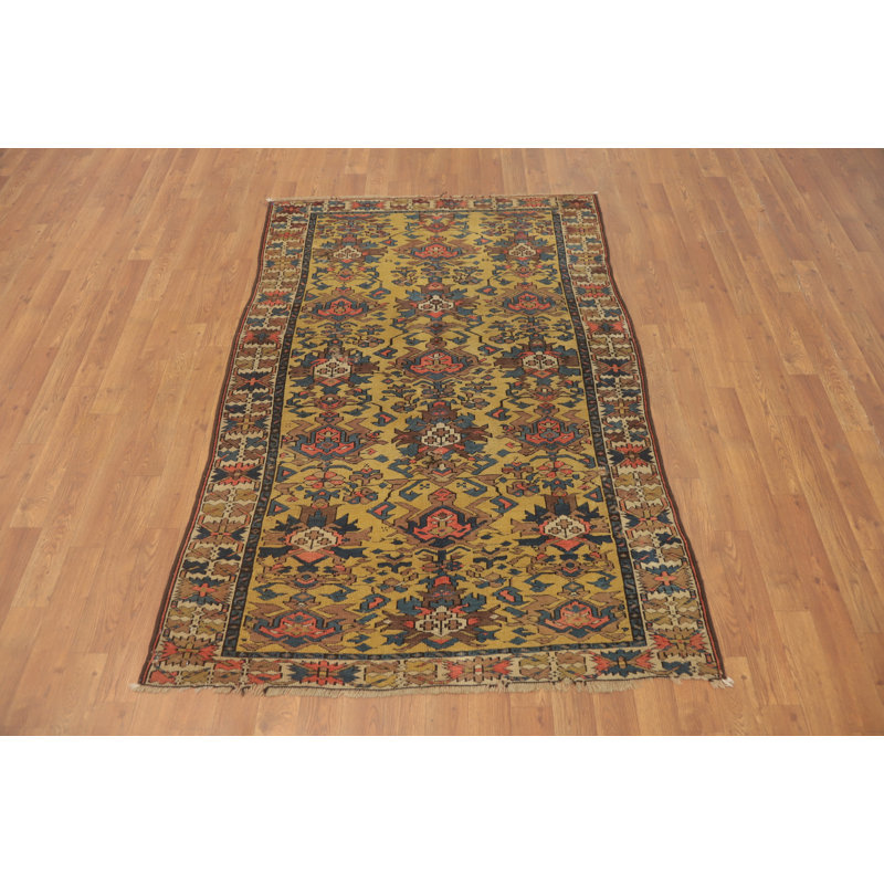 Tapis de teinture de légumes tribal antique fabriqué à la main 4 x 6