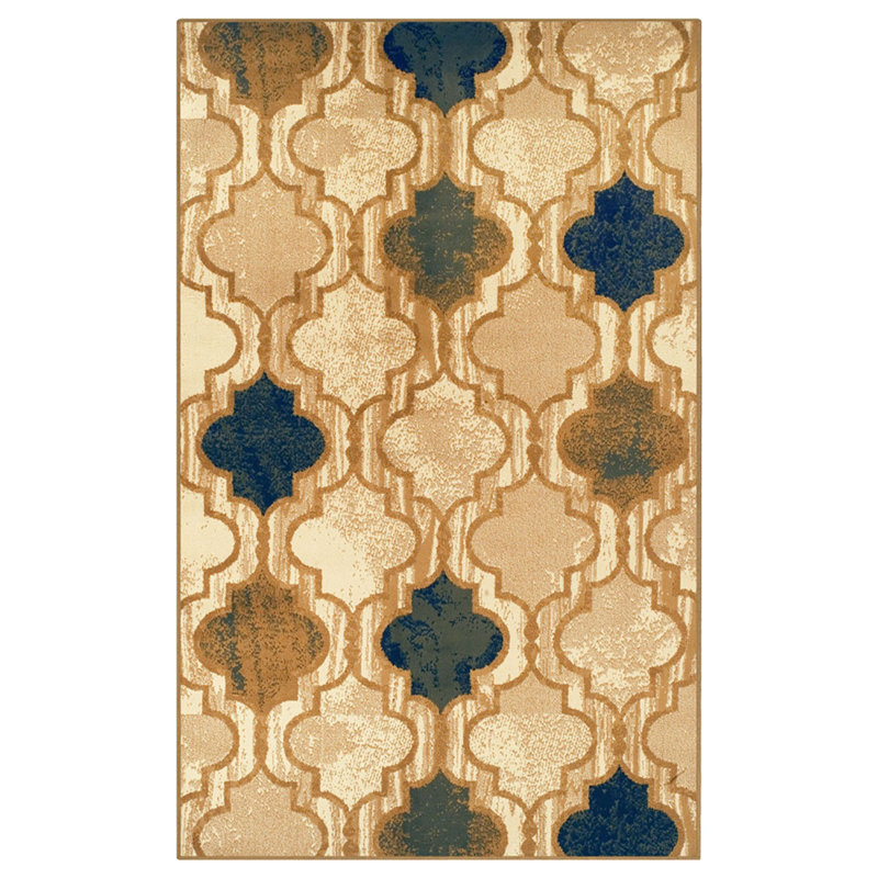 Tapis brun / noir en chenille tissé à la machine Jerricho, Rectangle 4 pi x 6 pi